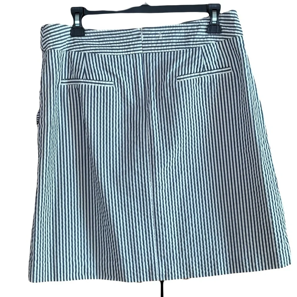 Elliott Lauren Navy & White Striped A-Line Skirt size 10